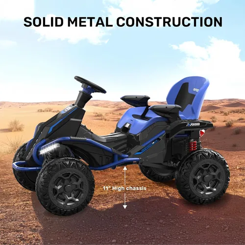 Miniatura 5 de ANPABO Juguetes de Montar 24V 4x4 para Niños Grandes de 3-12 Años Azul - Motores 4x200W, 5MPH, Asiento Ancho Ajustable, Control Remoto para Padres