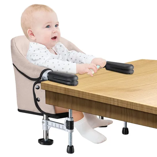 Silla de enganche, silla alta portátil con clip para uso en la mayoría de las mesas, silla alta adjunta a la mesa con bolsa de transporte, silla de