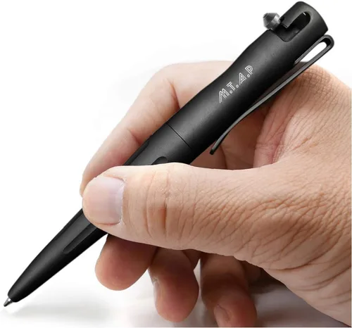 Miniatura 2 de Cool Hand Bolígrafo táctico EDC de 4.3 pulgadas con logotipo MTAP, barril de aluminio de tamaño compacto, tinta recargable, bolígrafo de escritura