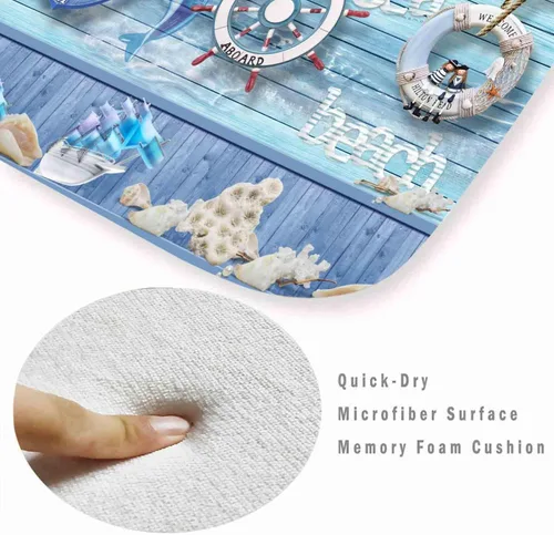 Miniatura 3 de LYFANS Manta de esponja de baño y cocina absorbente de espuma suave (23.5 x 59 pulgadas), almohadilla de franela antideslizante brillante impresa