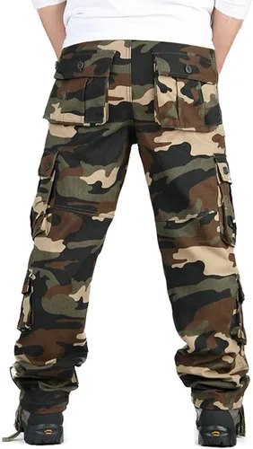 Miniatura 4 de BAYAMO Pantalones cargo para hombre, camuflaje militar, pantalones de fatiga de camuflaje para caza, combate, trabajo, pantalones casuales