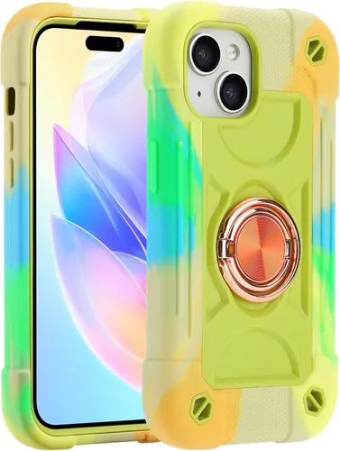 Miniatura 49 de MARKILL Funda compatible con iPhone 15 de 6.1 pulgadas con soporte integrado, [grado militar resistente de cuerpo completo] protección contra Rosa