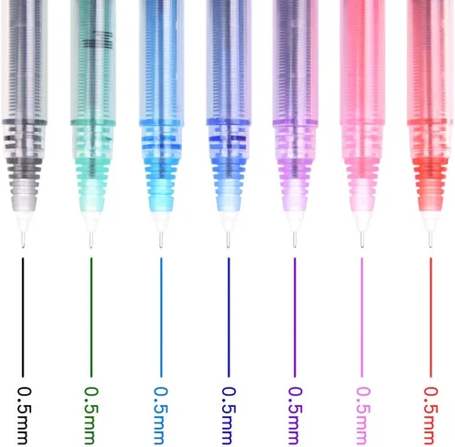 Miniatura 3 de Mifuner 7 bolígrafos de punta extra fina de 0.020 in (7 colores) de tinta líquida, bolígrafos de tinta de secado rápido, bolígrafos de punta extra