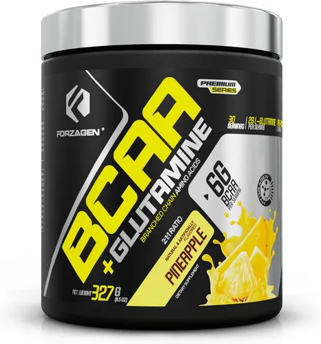 Forzagen BCAAS Aminoácidos en polvo con glutamina BCAA en polvo, suplementos de aminoácidos de cadena ramificada, BCAA Lean Energy Pre Entrenamiento