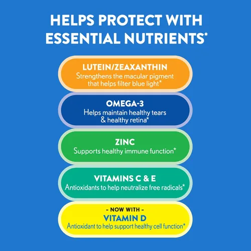 Miniatura 8 de Ocuvite Adultos Más de 50 Vitaminas y Suplementos Minerales con Luteína, Zeaxantina y Omega-3, 90 Geles Suaves (Paquete de 3)