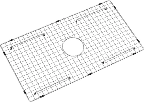 Miniatura 9 de Rejilla de fregadero de acero inoxidable y protectores para la parte inferior del fregadero de cocina, 26 x 14 pulgadas con drenaje trasero