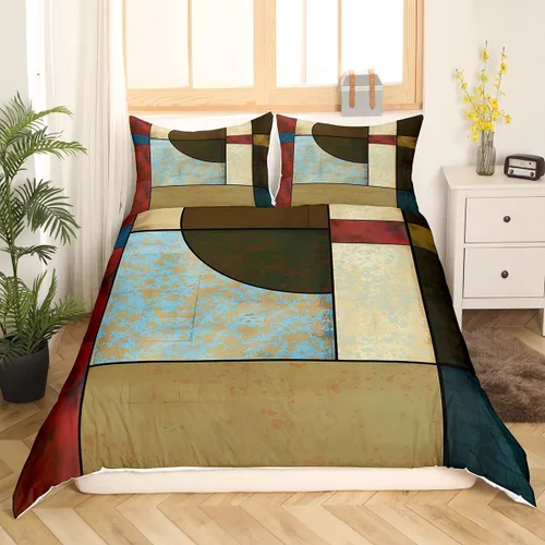 Miniatura 50 de Juego de funda de edredón para niños con diseño de gato lindo, tamaño individual, juego de ropa de cama con hojas de flores, luna, noche y cielo