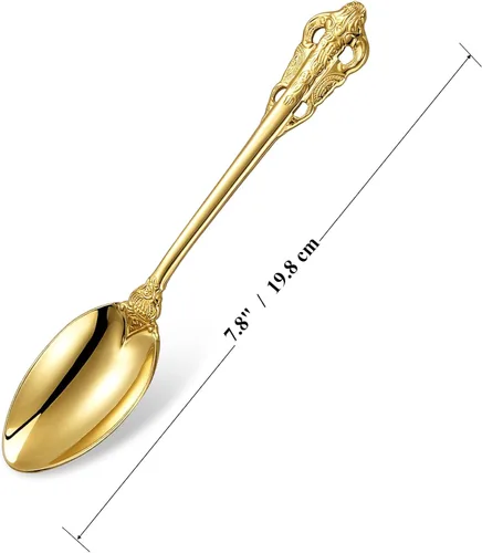 Miniatura 2 de KEAWELL Cuchara de lujo para cena, juego de 4, cucharadas de acero inoxidable 18/10, juego de cucharas de cubiertos, pulido con espejo, 7.8 pulgadas