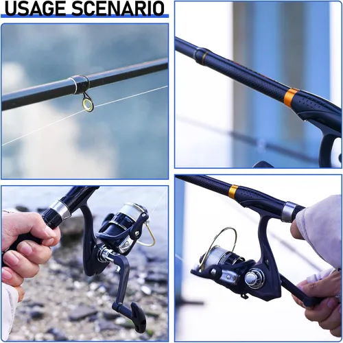 Miniatura 5 de Telescopic Fishing Rod and Reel Combo Kit, 2PACK 6.9FT Carbon Fiber Collapsible Rods, Spinning Reels, Lures and Carrier Bag, Saltwater & Freshwater