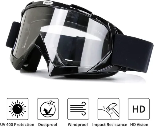 Miniatura 3 de JAMIEWIN - Gafas de motocross ATV para bicicleta de tierra, motocicleta, UTV MX OTG, gafas para carretera fuera de pista, lentes transparentes anti