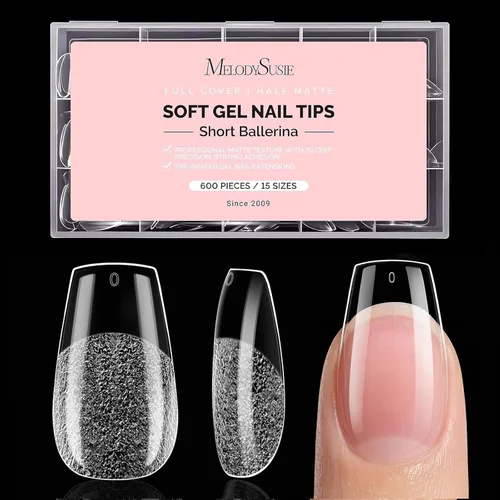 Miniatura 12 de MelodySusie Pegamento de uñas de gel 9 en 1 sin TPO para puntas de uñas postizas, 2 unidades de 0.5 fl oz de luz UV de larga duración requerida