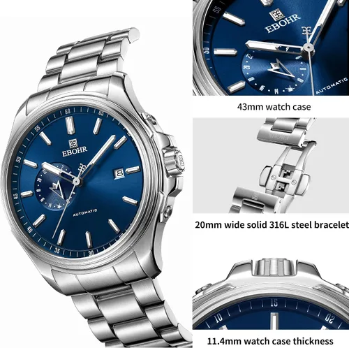 Miniatura 3 de Men's Diver Mechanical Watch, High Energy Mechanical Core Multifunctional Luminous Dial Advanced Outdoor Waterproof Deep Diving Easy Read, Gift for
