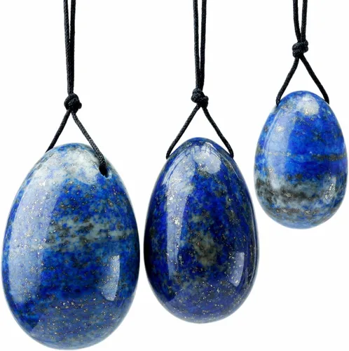 Miniatura 12 de TUMBEELLUWA Yoni Huevo de cristal curativo 3 piedras de masaje perforadas para mujeres para entrenar músculos pélvicos ejercicio Kegel, obsidiana #1
