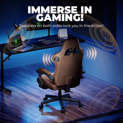 Miniatura 4 de GTPLAYER ACE-PRO Sillas Gaming Musicales – Altavoces Integrados, Soporte de App y Control Bluetooth, Sillas de Juegos de Computadora con Reposapiés