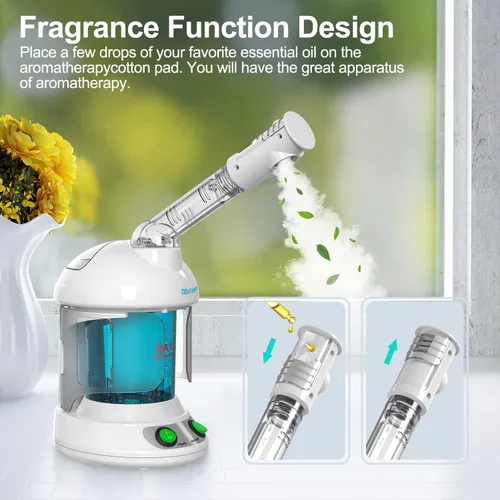 Miniatura 4 de DENFANY Vaporizador de pelo, vaporizador 2 en 1 para cabello y cara con UV y ozono, humidificador facial y sistema de pulverización hidratante