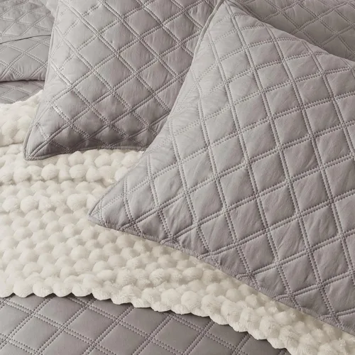 Miniatura 4 de Exclusivo Mezcla Juego de Edredón Suave Tamaño Twin, 2 Piezas Edredones Ligeros Gris Claro Colchas Cubrecamas Juego de Ropa de Cama para Todas
