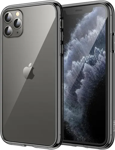JETech - Funda para iPhone 11 Pro Max (2019), 6.5 pulgadas, cubierta a prueba de golpes, parte trasera transparente anti-rayones 11PM- Negro