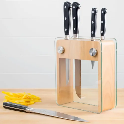 Miniatura 8 de Mercer Culinary - M23505 Juego de Cuchillos Forjados Renaissance con Bloque, 6 Piezas, Bloque de Madera con Vidrio Templado