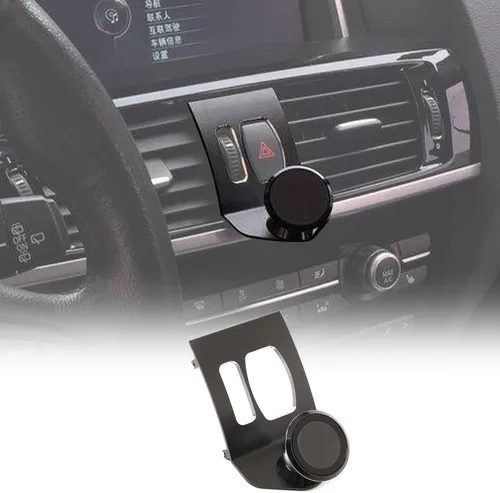 Miniatura 9 de Soporte giratorio para teléfono celular de 360 grados, soporte para teléfono móvil negro (imán) compatible con BMW X3 X4 F25 F26 2010-2016 (negro)
