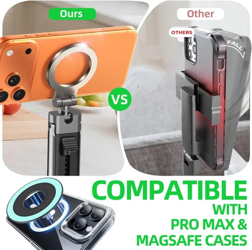 Miniatura 10 de Soporte de teléfono para hombre de viaje en avión, soporte de teléfono para MagSafe, soporte magnético plegable para teléfono para escritorio