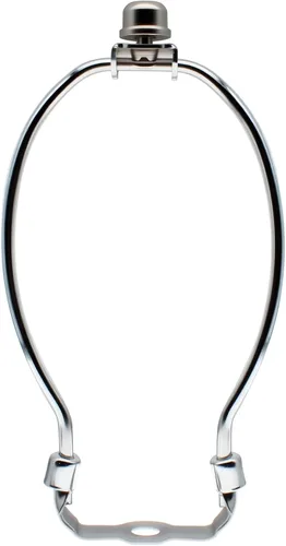 Miniatura 9 de Kit de soporte de arpa de pantalla de 6 pulgadas con marco de cuerno resistente con tapa de remate de lámpara sólida para lámparas de mesa y pie
