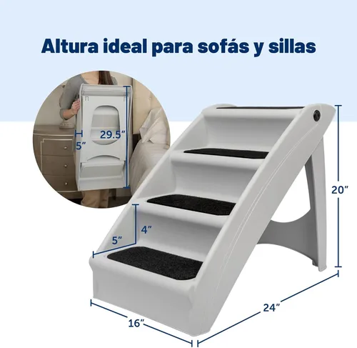 Miniatura 3 de PetSafe CozyUp - Escaleras plegables para perros, escalones portátiles para interiores y exteriores para mascotas, para cama, sofá y automóvil, Gris
