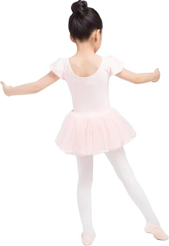 Miniatura 2 de Dancina Leotardo con falda tutú para niñas, vestido de ballet de algodón con forro frontal