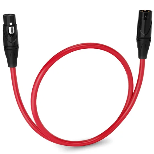 Miniatura 16 de LyxPro Cable de micrófono XLR hembra a macho de ángulo recto de 3 pines de 1.5 pies para altavoces amplificados, interfaz de audio, rendimiento