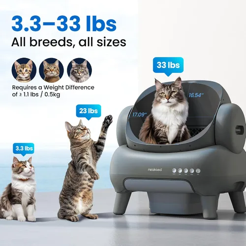 Miniatura 4 de Neakasa M1 Plus - Caja de arena para gatos autolimpiante con tapa abierta, caja de arena automática para gatos con control por APP, eliminación