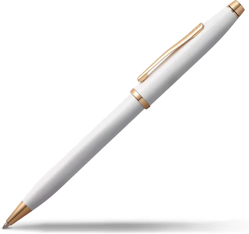 Miniatura 80 de Cross Century II - Bolígrafo de punta Selectip, lacado negro con detalles chapados en oro de 23 quilates