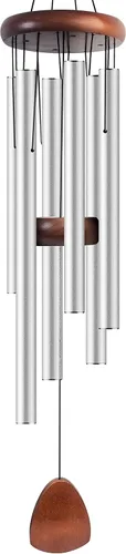 Miniatura 33 de Bursvik Campanilla de viento de 28 pulgadas, campanillas de viento decorativas en metal para exteriores, conmemorativas, regalo de recuerdo, Negro