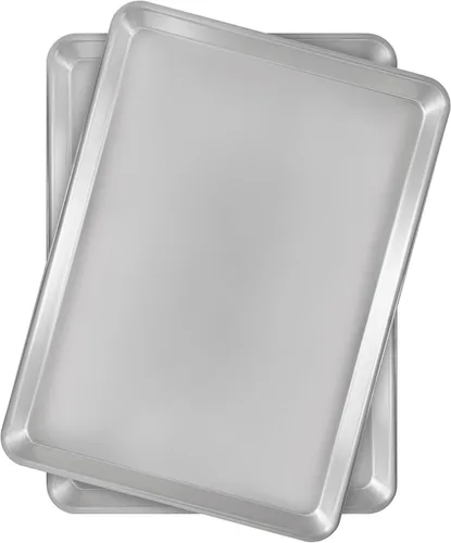 Fat Daddio's Bandeja de media hoja de aluminio natural, paquete de 2