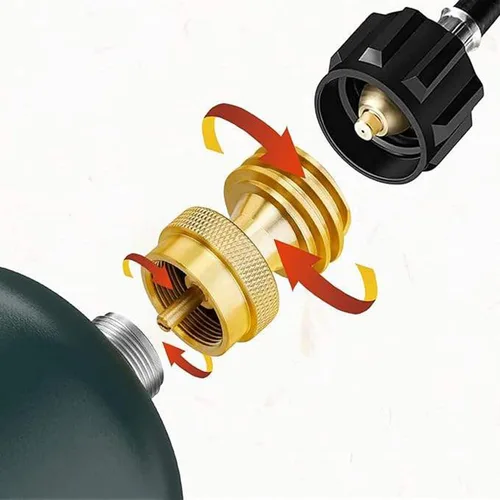 Miniatura 4 de Adaptador de tanque de propano de 1 libra, Adaptador de tanque de propano convertidor de 20 lb a 1 libra, Engánchate Tanques de propano pequeños