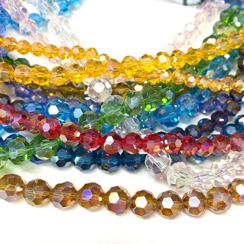 Miniatura 2 de 400 cuentas redondas de cristal de 0.157 pulgadas (0.157 in), espaciador facetado, cuentas de color AB para hacer joyas, manualidades, collares