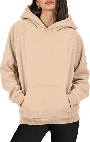 Miniatura 5 de LOGENE Sudaderas con capucha para mujer, de manga larga, de vellón, de gran tamaño, informales, básicas, sin botones, ropa de entrenamiento de otoño