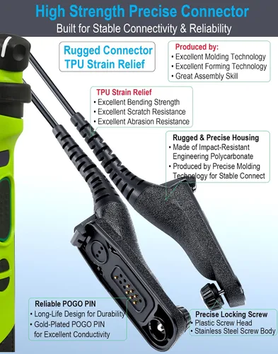 Miniatura 3 de commountain APX-6000 XPR-7550e - Auricular con micrófono compatible con radios Motorola APX-8000 (7000 4000) XPR-7350e (7580e 7380e 7550 7350)