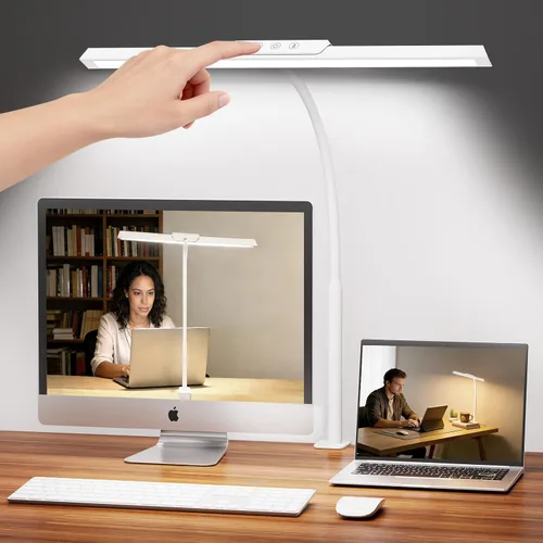 Miniatura 9 de Lámpara de escritorio LED para oficina y hogar, luz de escritorio de arquitecto con atenuación continua con adaptador de CC, lámpara de escritorio