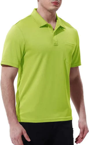Miniatura 3 de Rdruko Polo para hombre, manga corta, secado rápido, para exteriores, golf, deportes, con bolsillo