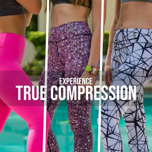 Miniatura 4 de CompressionZ - Leggings de compresión de cintura alta para mujer, para yoga, correr, gimnasio y entrenamiento diario, pantalones deportivos