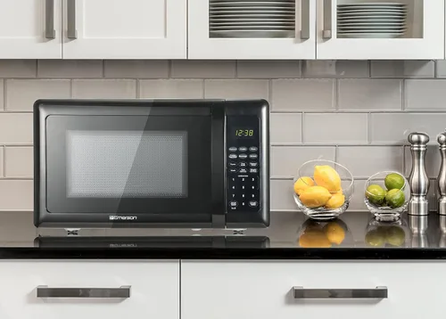 Miniatura 7 de Emerson MW7302B - Horno microondas compacto para encimera con control táctil, pantalla LED, 700 W, 10 niveles de potencia, 6 menús automáticos