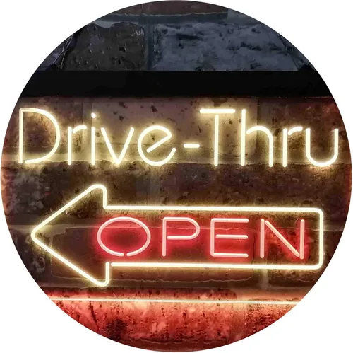 Miniatura 14 de ADVPRO Drive Thru Open Flecha Izquierda Señal de neón LED de doble color, azul y rojo, 24 x 16 pulgadas st6s64-i3827-br