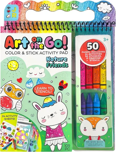 Miniatura 8 de Bright Stripes Art on The Go Collage Fun Jungle Theme Travel Kit para niños a partir de 3 años Actividad sin desorden con crayones y calcomanías