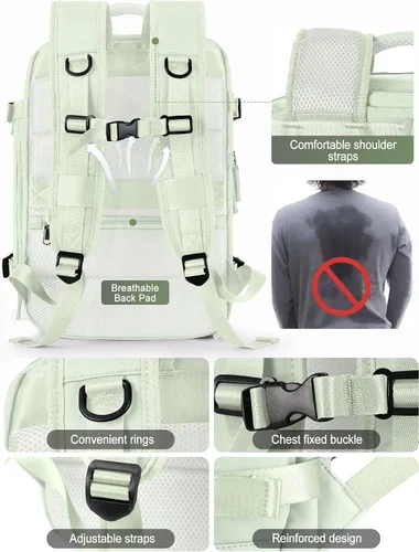 Miniatura 8 de VGCUB Mochila grande de viaje para trabajo, negocios, mochila para computadora portátil aprobada para vuelo, para mujeres y hombres, mochila