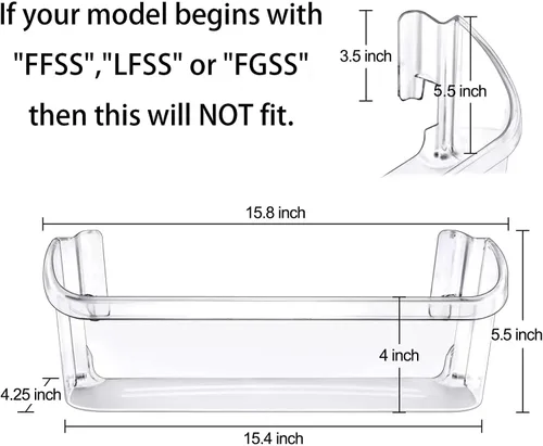 Miniatura 2 de MEJORADO Paquete de 2 240323002 Estante de Bandeja de Puerta de Refrigerador Compatible con Frigidaire y Kenmore los 2 Estantes Inferiores