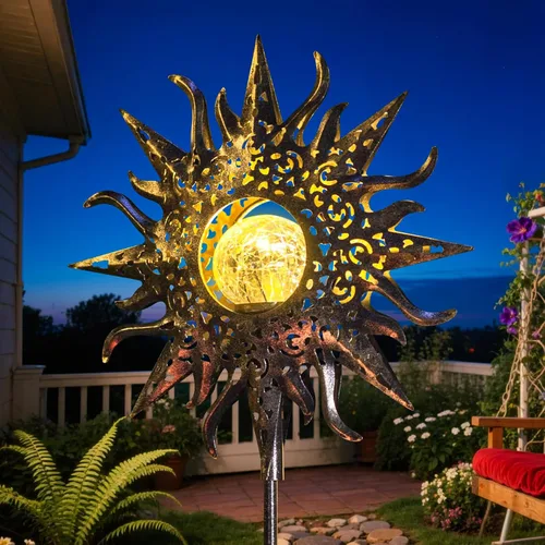 Miniatura 10 de Homeimpro Luces solares para exteriores, luces LED impermeables para jardín, césped, patio o patio Flower 1Pack