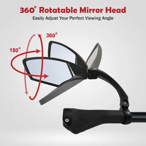 Miniatura 3 de Hafny NUEVO Espejo para manubrio de bicicleta, HD, resistente a explosiones, lente de vidrio, HF-MR095 (antirreflejo izquierdo)