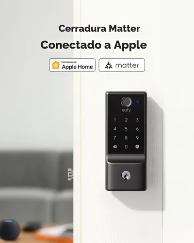 Miniatura 2 de eufy Smart Lock E31, cerradura inteligente para puerta con entrada sin llave y huella dactilar compatible con el ecosistema Apple Home, para puerta