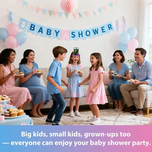 Miniatura 5 de Divertidos juegos de adivinación de frases para invitados, actividades de baby shower más divertidas de la historia, fiesta de revelación de género