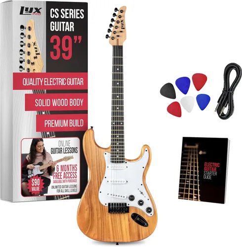Miniatura 17 de LyxPro CS 39" - Kit de guitarra eléctrica para principiantes, intermedios y profesionales con guitarra, cable de amplificador, 6 púas y guía