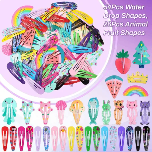 Miniatura 3 de Anezus 80 pinzas para el cabello para niñas, pasadores de pelo antideslizantes de metal para niñas, niños, adolescentes y mujeres